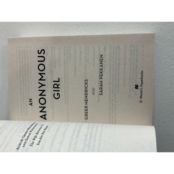 An Anonymous Girl Novel Book Fiction Mystery Thrillers Suspense Greer Hendricks - Picture 5 of 6